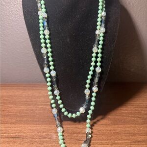 Elegant Blue and Clear Beaded Necklace